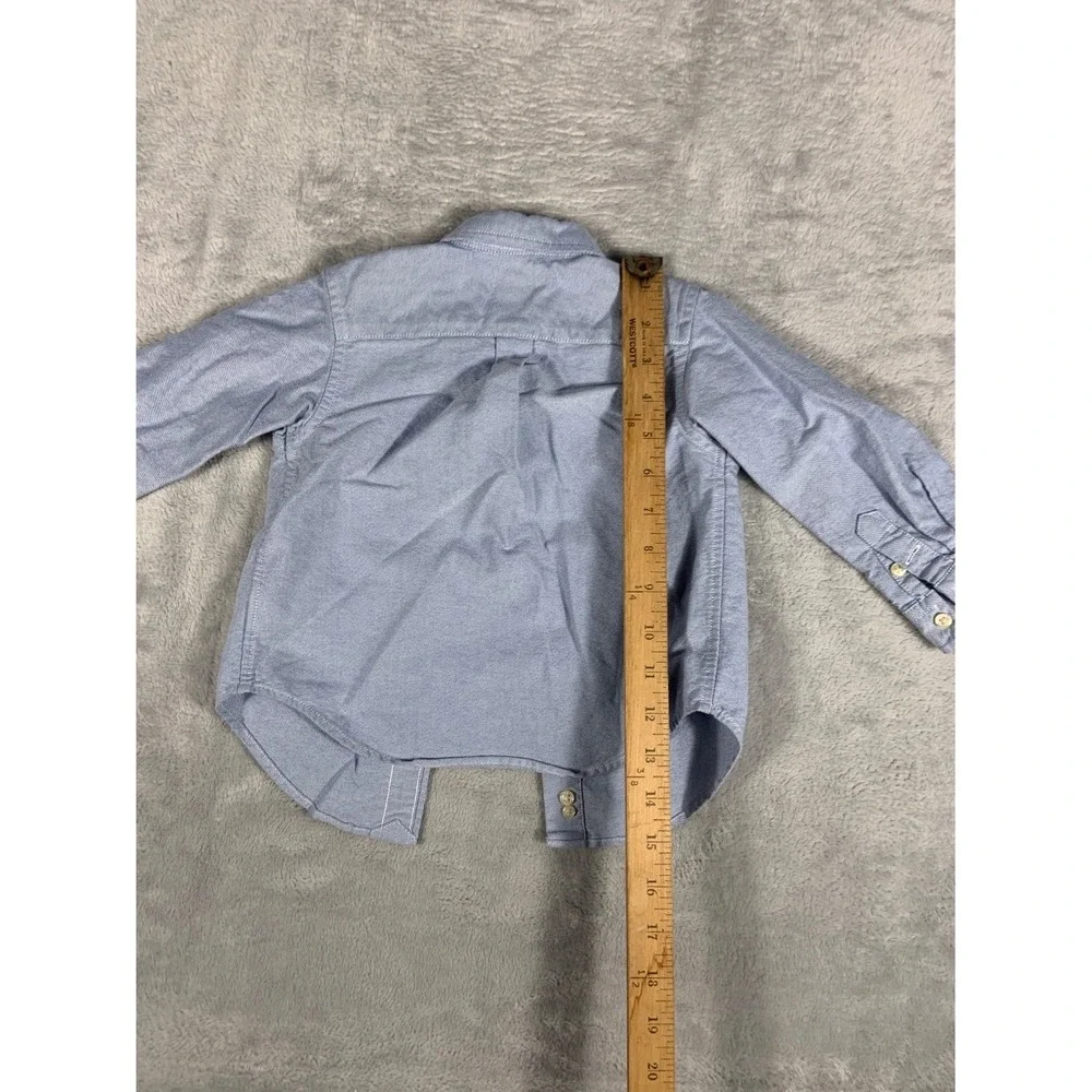 Ralph Lauren Polo Oxford Boys Button-Up 24M Blue Cloth Texture